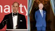 O príncipe William em evento na última quarta-feira, 7 (esq.) e o rei Charles III(dir.) - Getty Imagens