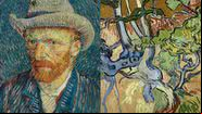 Autorretrato de Van Gogh (à esqu.) e sua última obra (à dir.) - Domínio Público