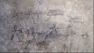 Imagem do desenho inspirado pelas batalhas do gladiadores - Reprodução/Parque Arqueológico de Pompeia