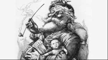 A primeira representação do Papai Noel - Domínio público