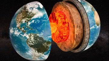 Ilustração do núcleo da Terra - Getty Images