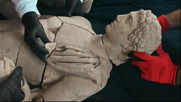 Estátua de Hermes descoberta recentemente na Turquia - Divulgação/Ministério da Cultura e Turismo da Turquia