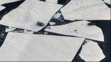 Carros de pescadores ficaram isolados - Divulgação/X