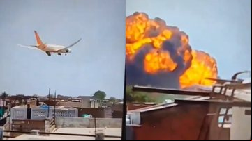 Imagens do avião em voo e explosão após queda - Reprodução/Redes Sociais