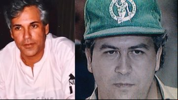 TJ Dominguez (à esq.) foi cargueiro de Pablo Escobar (à dir.) - @queenofthecon via Instagram; Getty Images