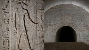 Parte do sarcófago e tumba descoberta recentemente no Cairo - Divulgação/Instituto Tcheco de Egiptologia/Petr Košárek