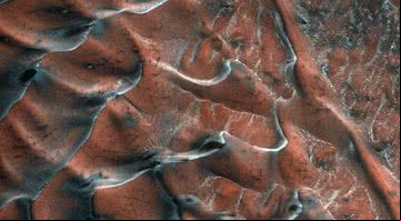 Fotografia de dunas congeladas marcianas - Divulgação/ NASA