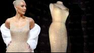 Montagem de Kim Kardashian e do vestido de Monroe - Divulgação/Vídeo e Getty Images